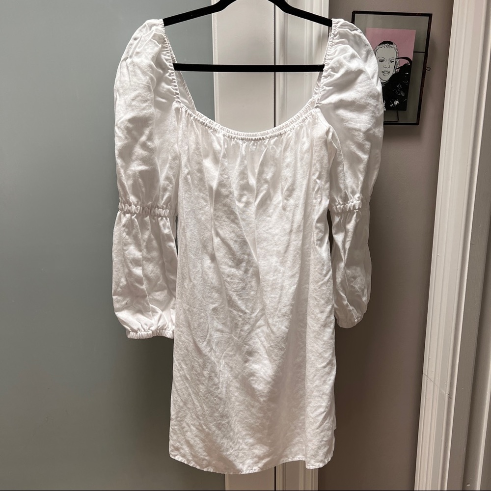 Reformation White Puff Sleeve Mini Dress - Picture 5 of 7